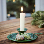 Load image into Gallery viewer, Enamel Dark Green Candle Holder

