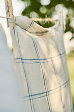 Load image into Gallery viewer, Tea Towel Ebbe Natural and Blue Line Check

