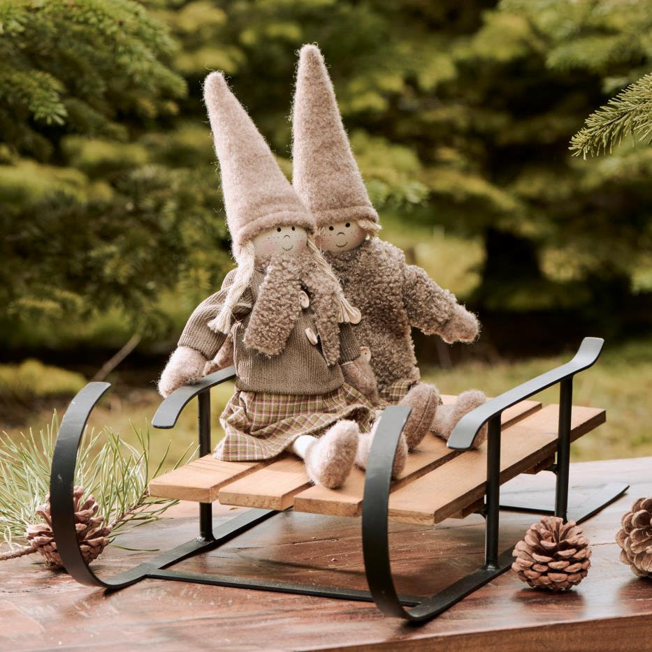 Metal and Wood Sleigh Decoration