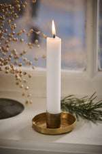 Load image into Gallery viewer, Brass Candle Holder Gloria Dinner Candle Size Small
