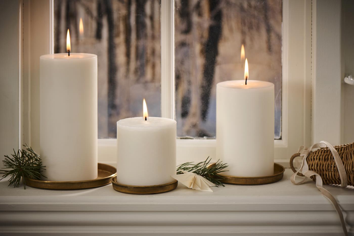 Brass Candle Tray With Edge Large