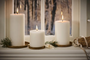 Brass Candle Tray With Edge Large