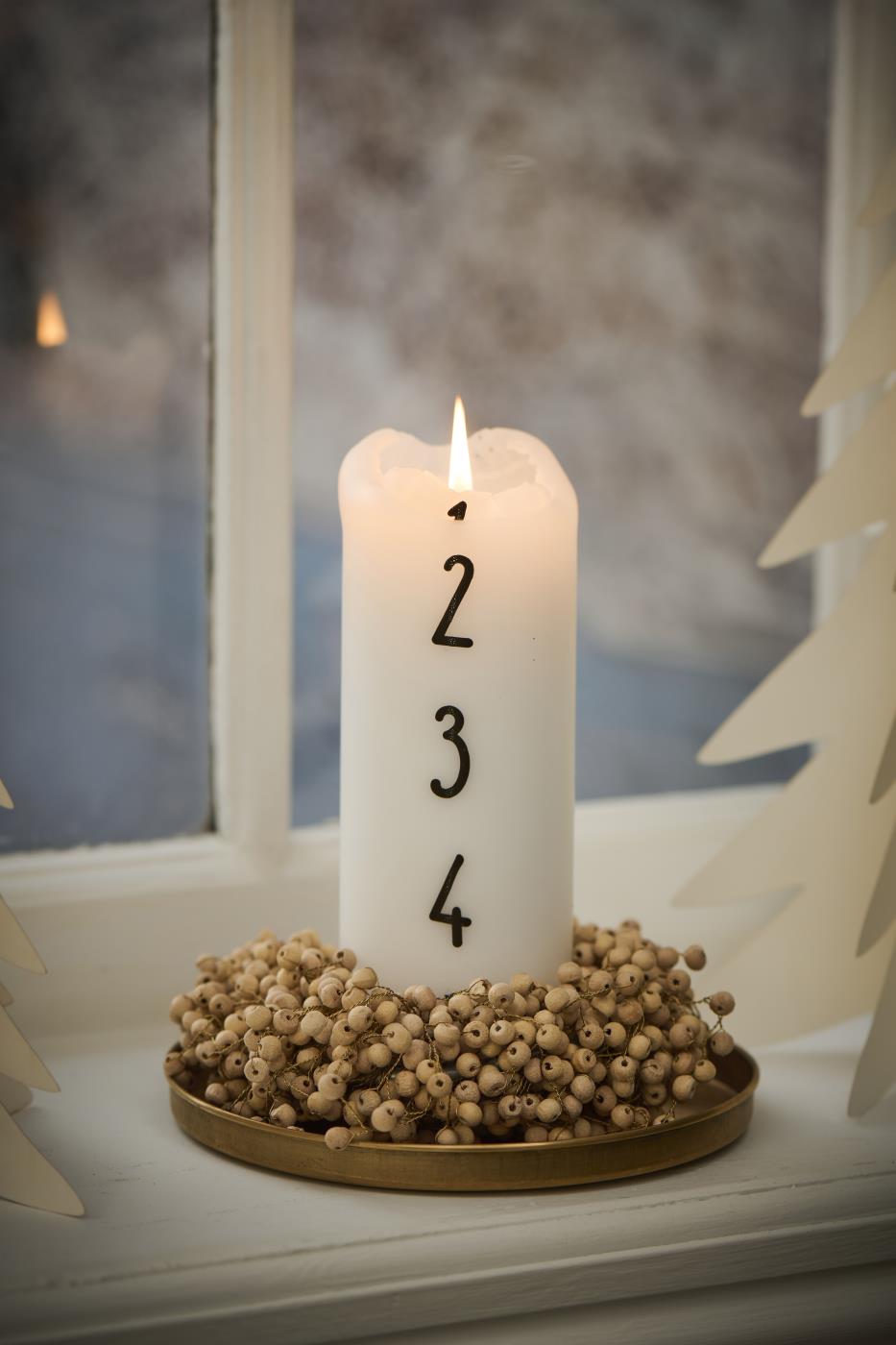 Brass Candle Tray With Edge Large