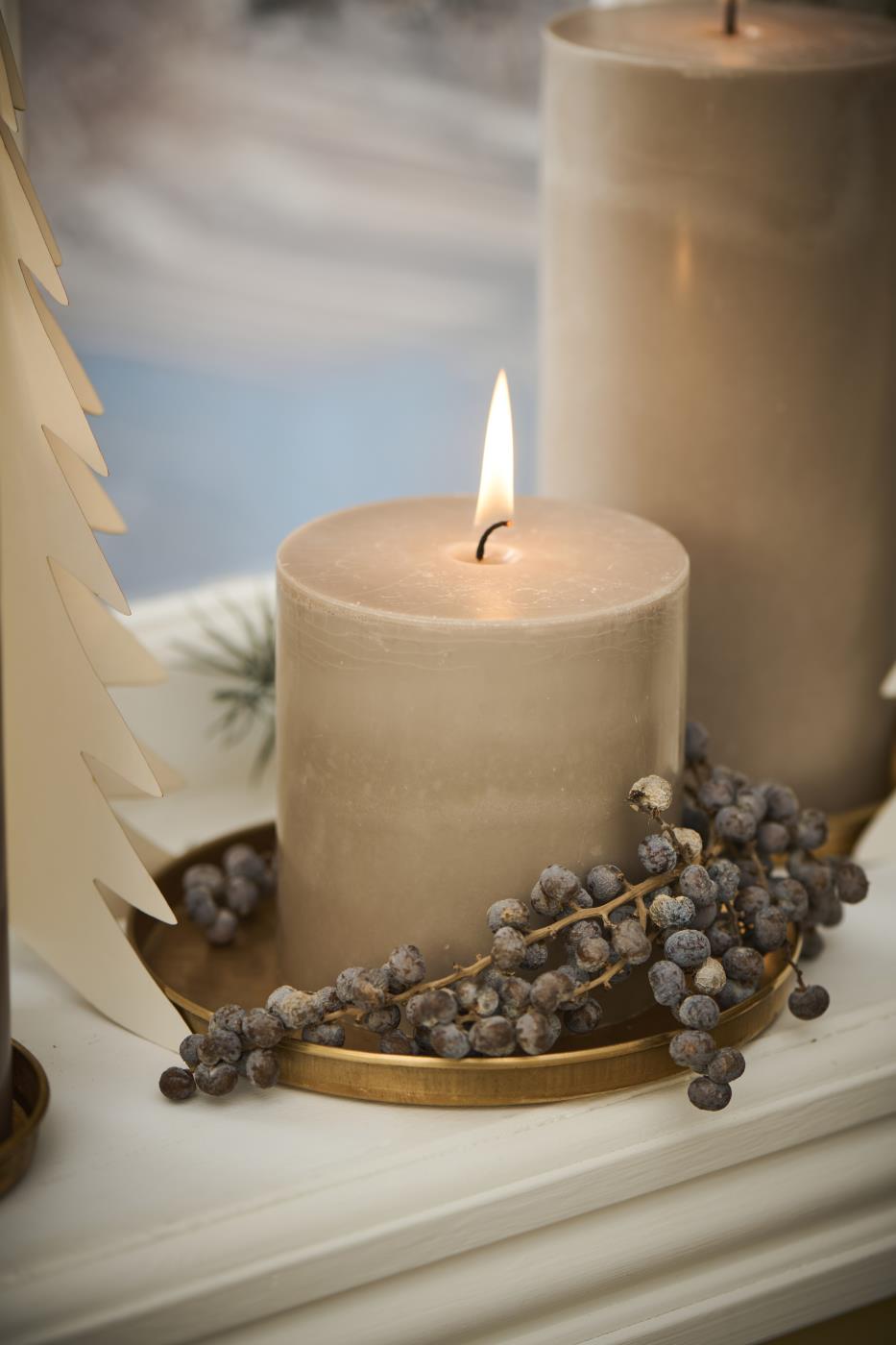 Brass Candle Tray With Edge Large