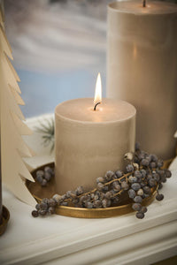 Brass Candle Tray With Edge Large