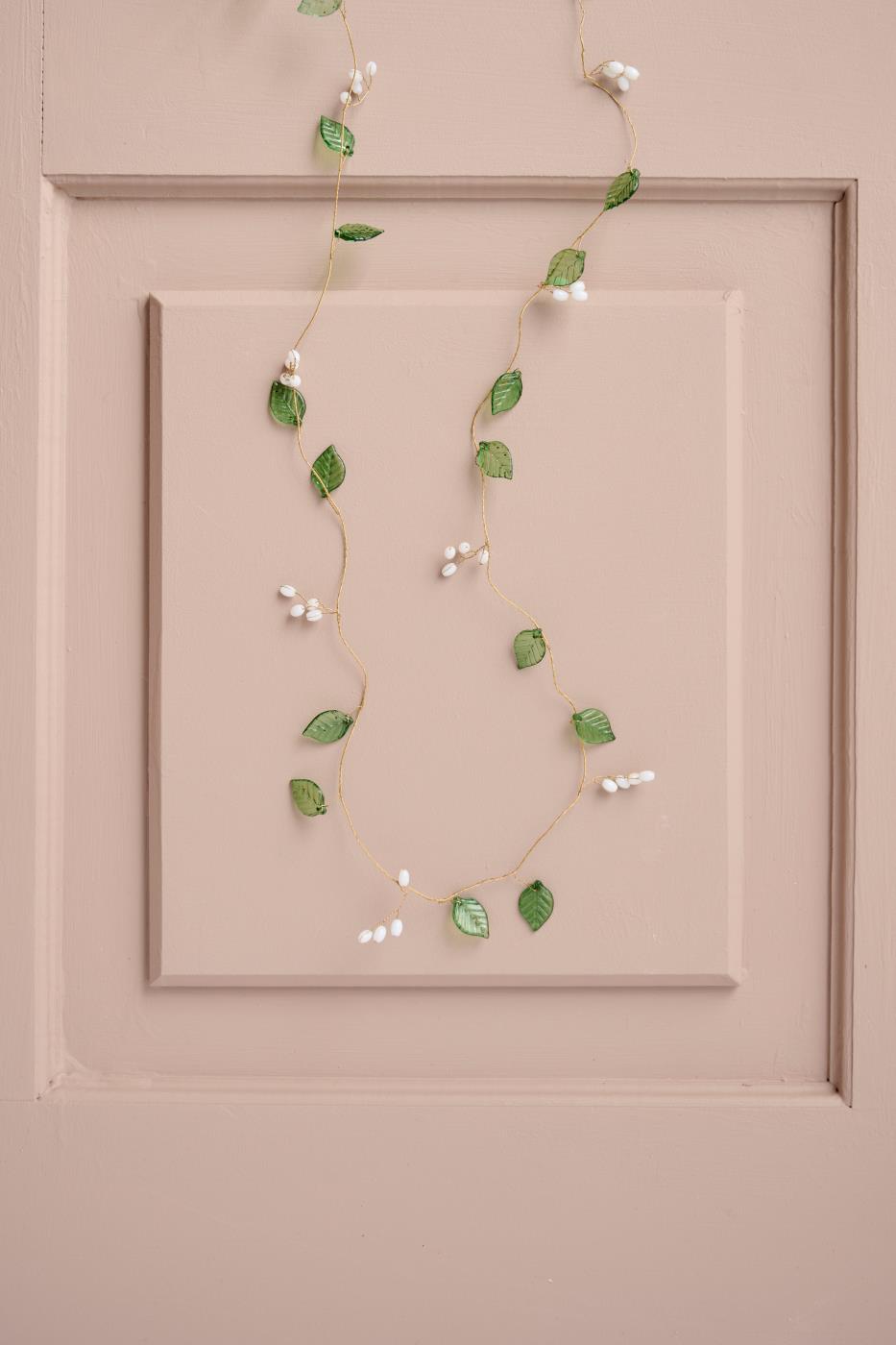 Wire String with Green Leaves