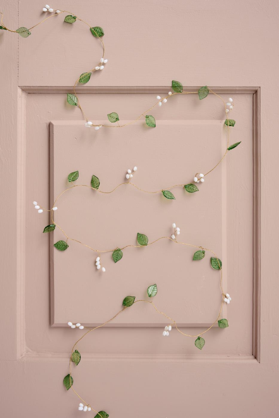 Wire String with Green Leaves