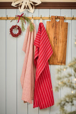 Load image into Gallery viewer, Red Wooden Beaded Wreath Handmade Small
