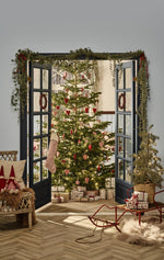 Load image into Gallery viewer, Red Wooden Beaded Wreath Handmade Large
