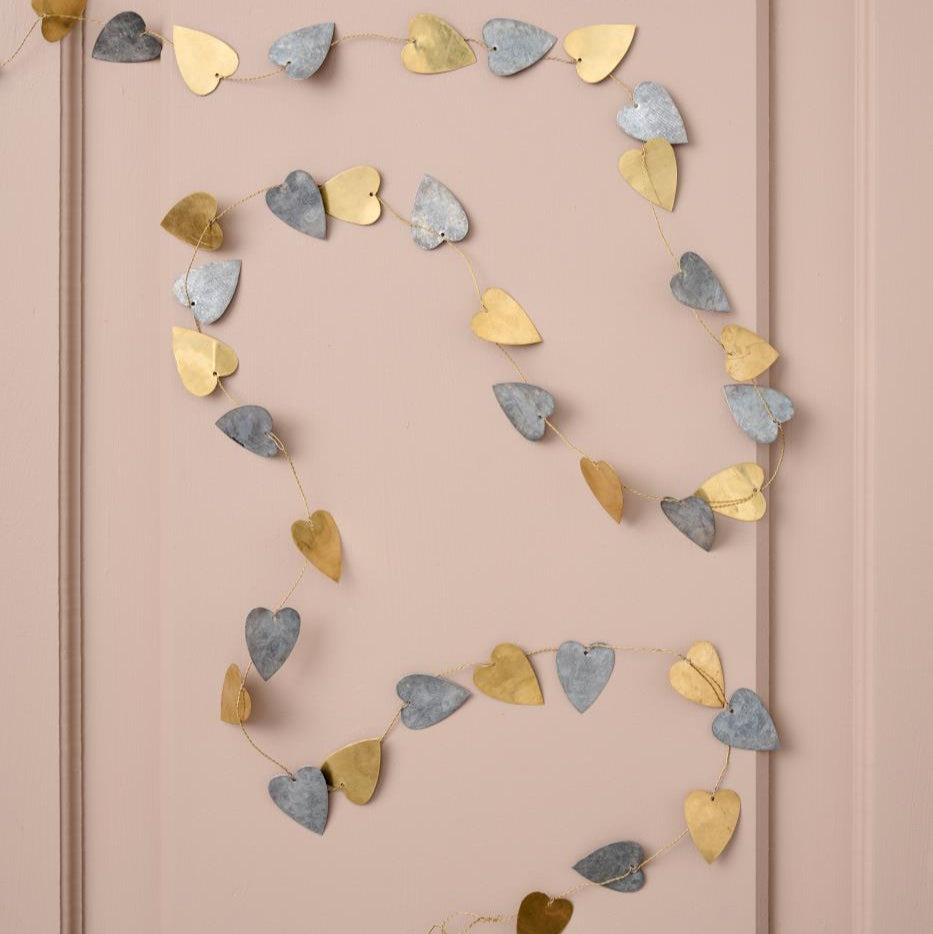 Heart Brass and Metal Garland