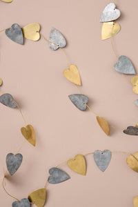 Heart Brass and Metal Garland