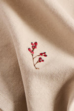 Load image into Gallery viewer, Napkin Natural with Berry Embroidery
