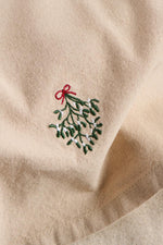 Load image into Gallery viewer, Napkin Natural with Mistletoe Embroidery
