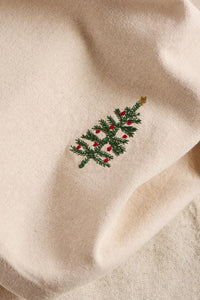 Napkin Natural with Tree Embroidery