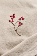 Load image into Gallery viewer, Napkin Natural with Berry Embroidery
