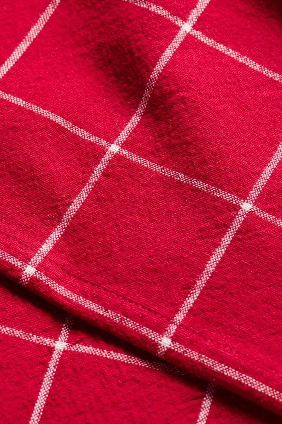 Cotton Red and White Checked Table Cloth