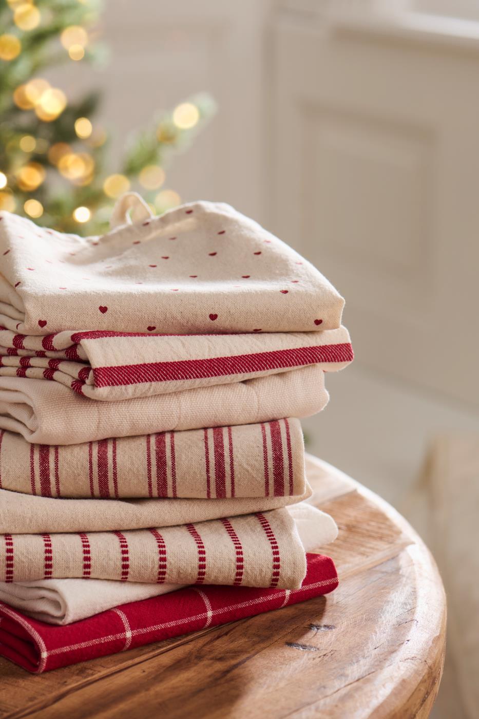 Red Check Tea Towel Cotton