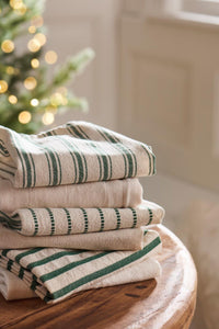 Green Stripe Tea Towel Cotton