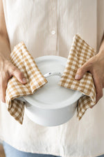 Load image into Gallery viewer, Pot Holder Brown and Natural Checks
