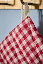 Load image into Gallery viewer, Pot Holder Red and Natural Checks
