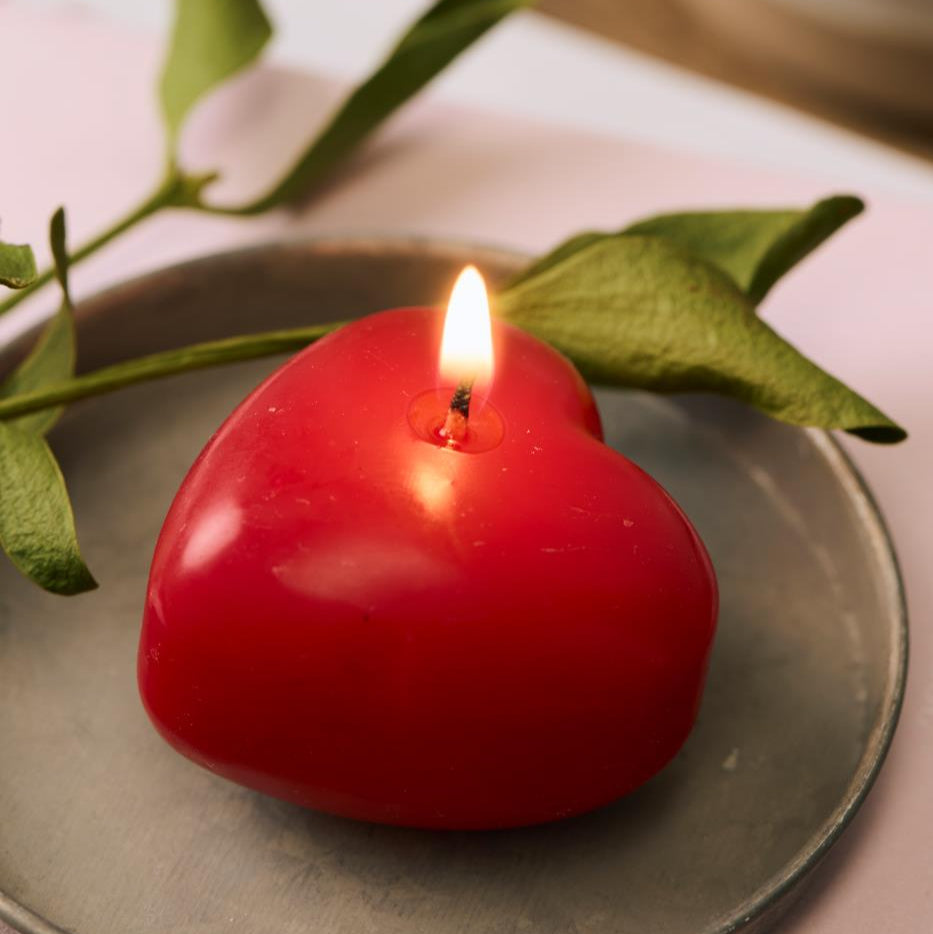 Heart Shaped Small Candle Red