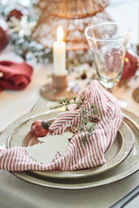 Napkin Double Weaving Red and White Stripe