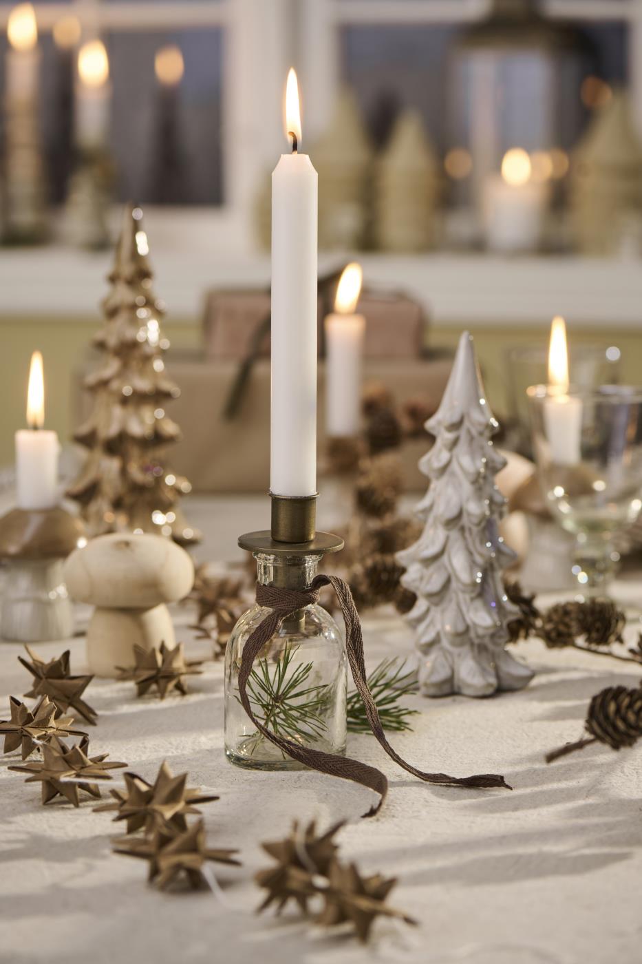 Brass Dinner Candle Bottle Top Holder