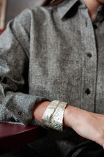 Load image into Gallery viewer, Fold Large Bangle Silver
