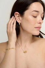 Load image into Gallery viewer, Gold Aria Hoop Huggie Earrings
