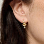 Load image into Gallery viewer, Gold Aria Hoop Huggie Earrings
