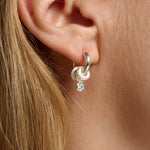 Load image into Gallery viewer, Silver Aria Hoop Huggie Earrings

