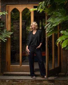 Chalk Wendy Waistcoat Dark Charcoal Pinstripe