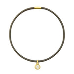 Load image into Gallery viewer, Leather Choker Necklace with Cubic Zirconia
