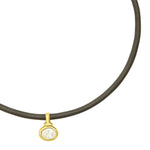 Load image into Gallery viewer, Leather Choker Necklace with Cubic Zirconia
