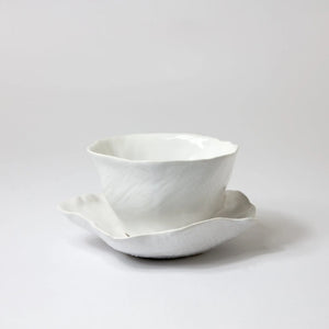 Cup and Saucer Claire White Ceramic