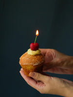 Load image into Gallery viewer, Cherry Candles Cake Toppers Handmade Soy Wax Set of 3
