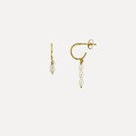 Load image into Gallery viewer, Isla Del Rey Gold and Pearl Hoop Earrings
