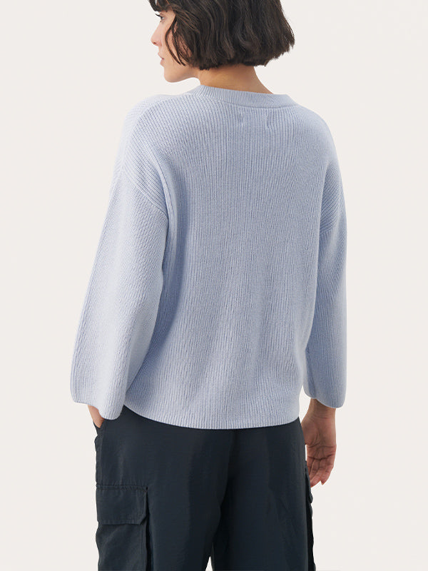 PART TWO ELYSIA KNITTED PULLOVER HEATHER BLUE