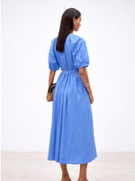 Load image into Gallery viewer, Suncoo Bleu Cotton Cassie Dress
