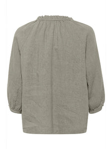 PART TWO ELODY 100% LINEN BLOUSE VETIVER