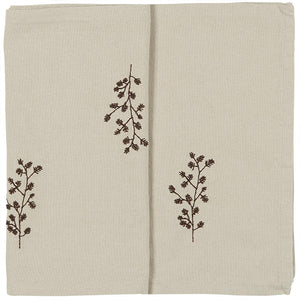 COTTON TABLE RUNNER WITH BRANCH EMBROIDERY