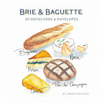 Load image into Gallery viewer, Brie &amp; Baguette A6 Note Cards and Envelopes Pack of 20
