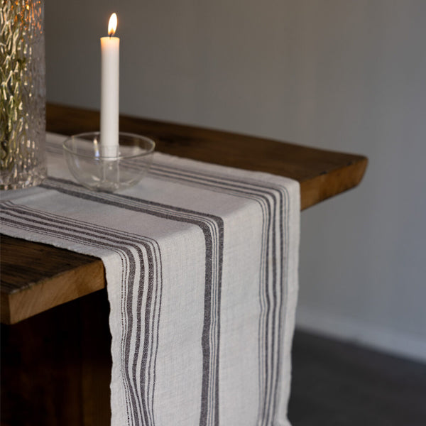 Karlevi Nature/Brown Table Runner Recycled Cotton 240cmx35cm