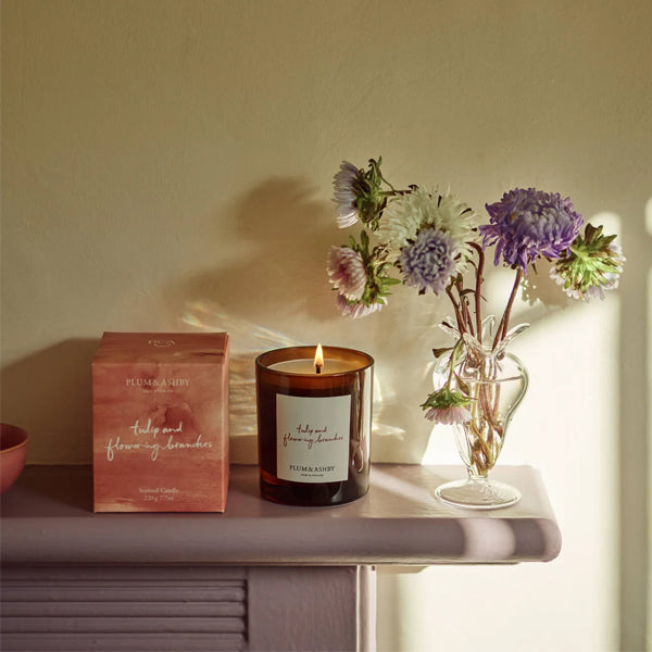 Tulip & Flowering Branches Candle