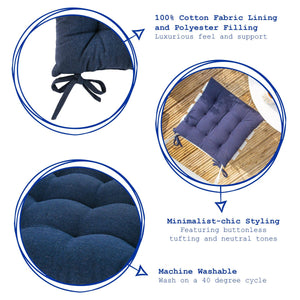 Square Garden Chair Seat Cushion Navy