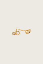 Load image into Gallery viewer, Celestia Earrings Gold and Pearl Studs
