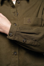 Load image into Gallery viewer, Mat De Misaine Clinfoc Olive Shirt Jacket

