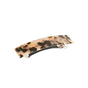LONG RECTANGLE HAIR CLIP LIGHT TORTOISESHELL