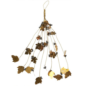 WIRE AND BEAD LEAVES HANGING DECORATION