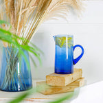 Load image into Gallery viewer, Recycled Glass Jug 1Litre Blue
